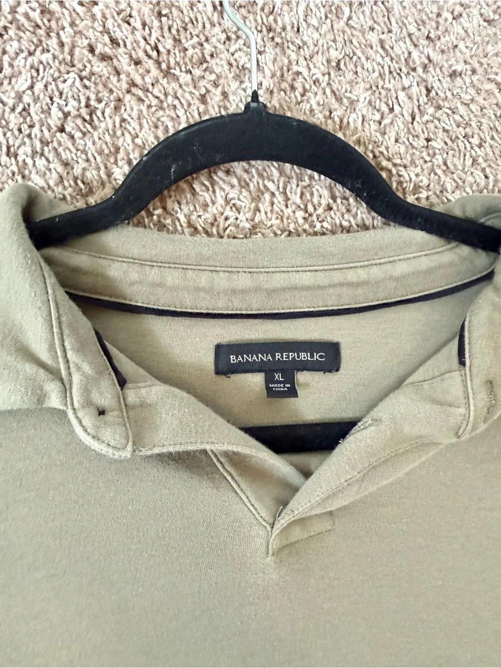 Banana Republic Men’s Khaki Short-Sleeve Polo